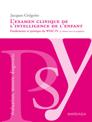 cover image of L'examen clinique de l'intelligence de l'enfant